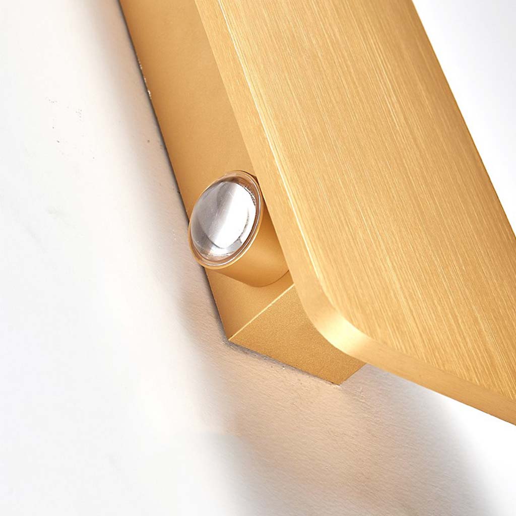 Wall Sconce LED Rectangle Linear Gold Detail