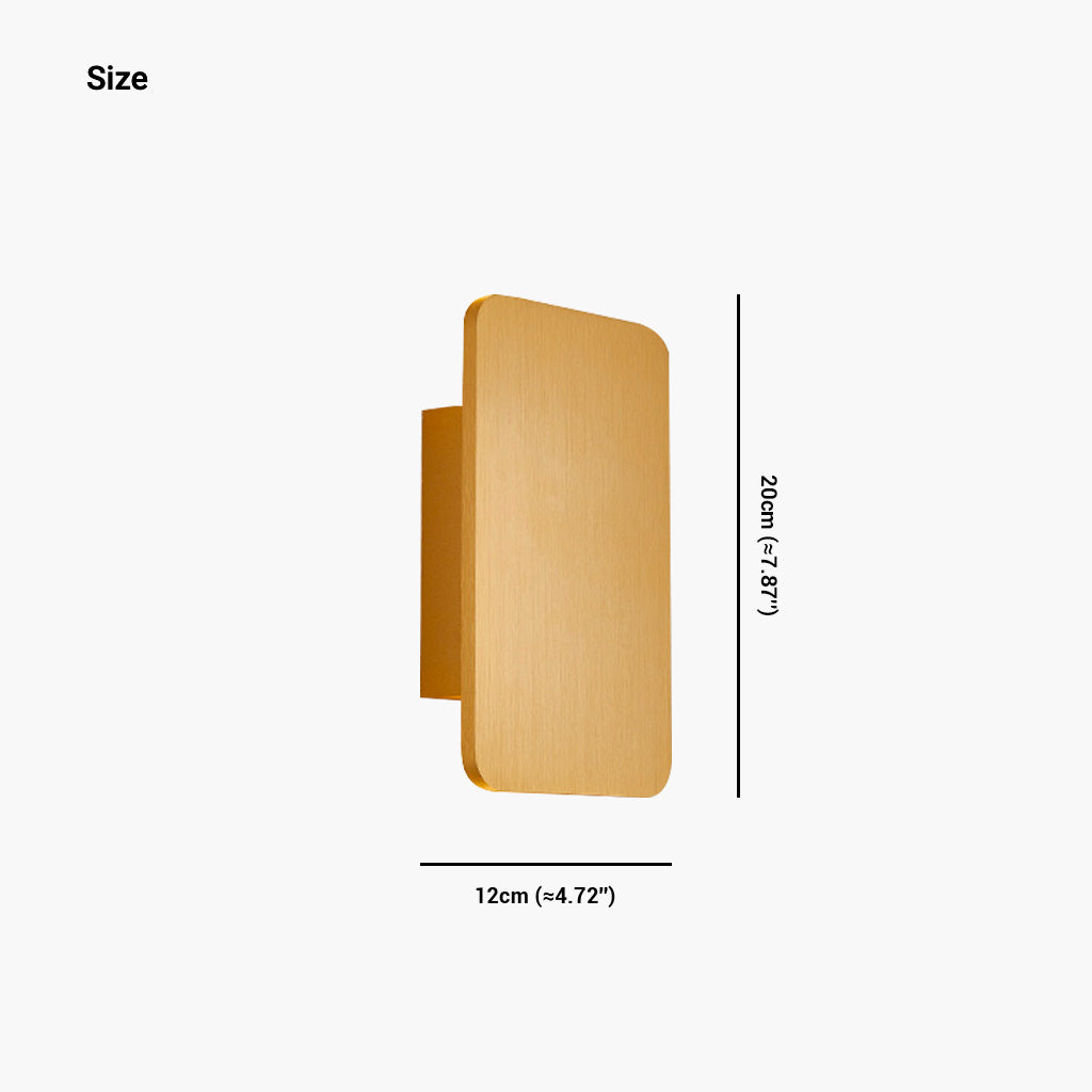 Wall Sconce LED Rectangle Linear Gold Size