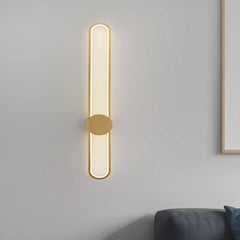 Wall Sconce Lamp Aluminum Long Oval LED Gold Living Room