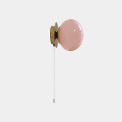 Wall Sconce Light Bauhaus Cream Glass Ball Multicolor Pink Shade