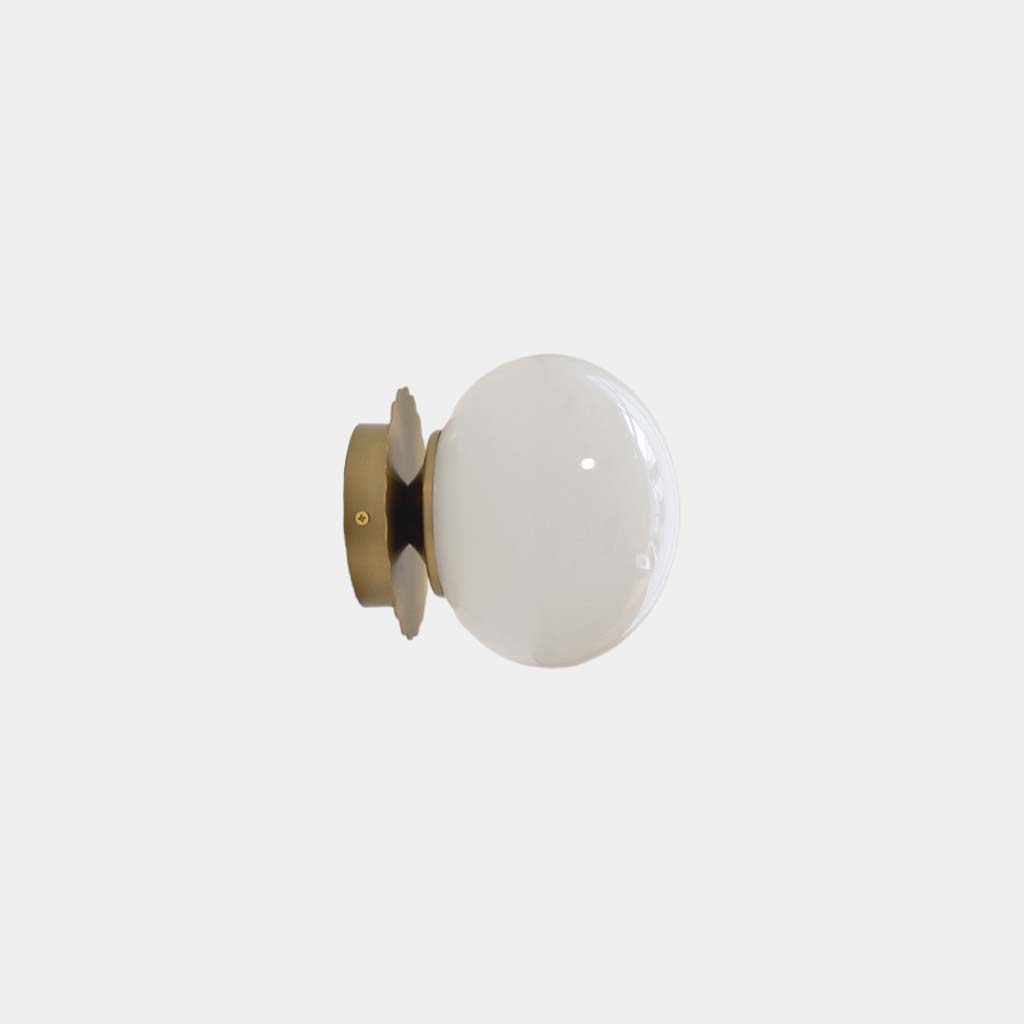 Wall Sconce Light Bauhaus Cream Glass Ball Multicolor White