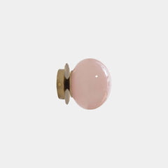 Wall Sconce Light Bauhaus Cream Glass Ball Pink Shade