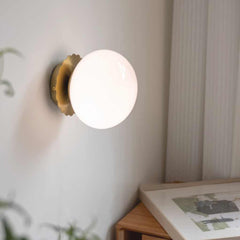 Wall Sconce Light Bauhaus Cream Glass Ball Room