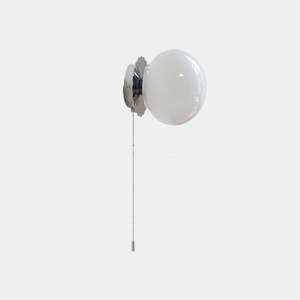 Wall Sconce Light Bauhaus Cream Glass Ball White