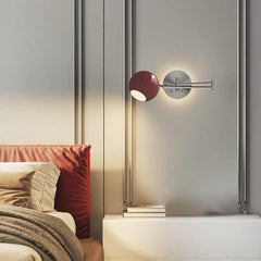 Wall Sconce Light Cream Adjustable LED Swing Arm Red Bedroom