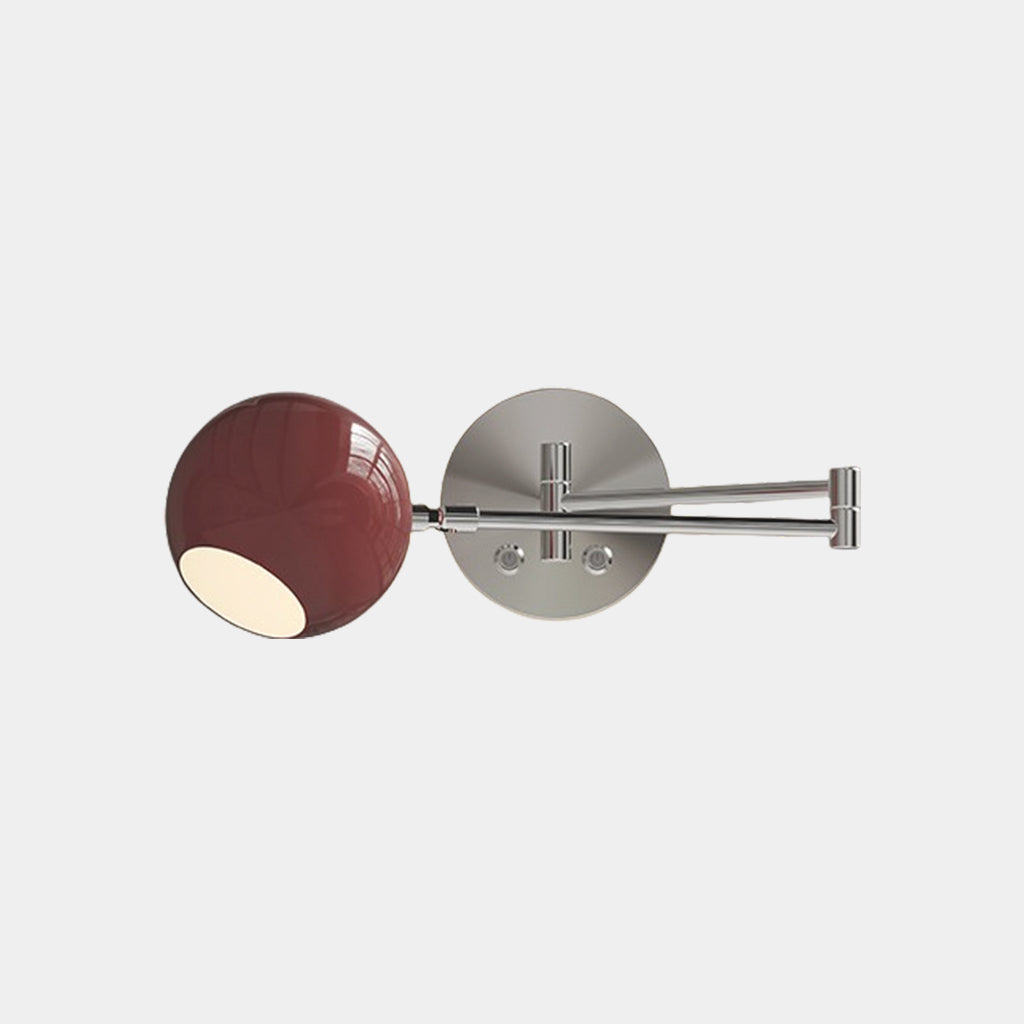 Wall Sconce Light Cream Adjustable LED Swing Arm Red