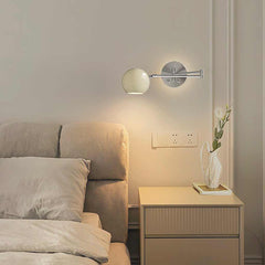 Wall Sconce Light Cream Adjustable LED Swing Arm Yellow Room