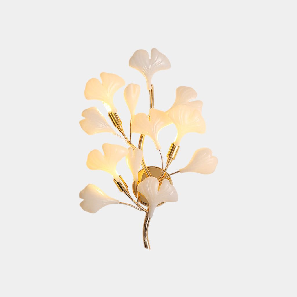 Wall Sconce Light Decorative Ceramic Ginkgo Leaves