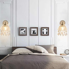 Wall Sconce Light French Luxury Bright Brass Crystal Bedroom