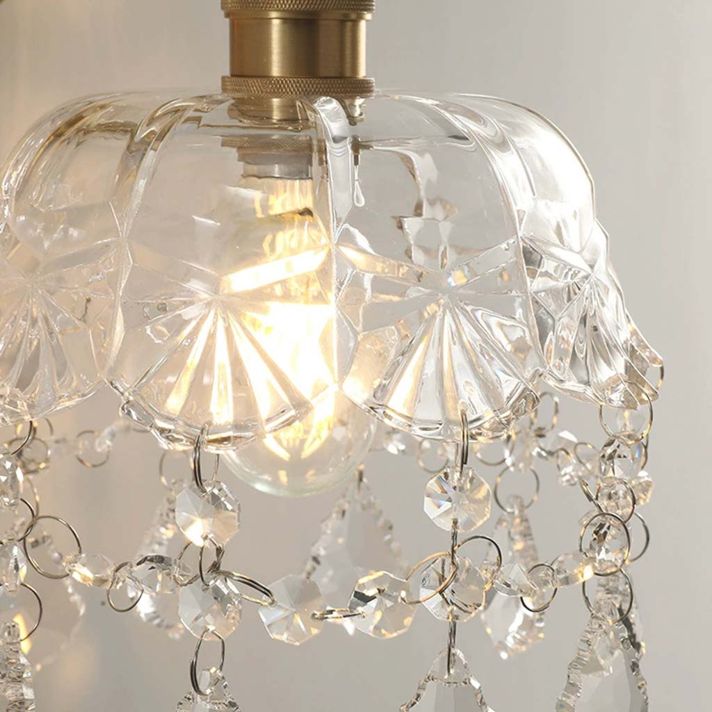 Wall Sconce Light French Luxury Bright Brass Crystal Tassel Shade