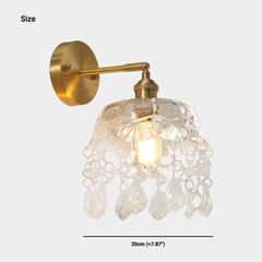 Wall Sconce Light French Luxury Bright Brass Crystal Tassel Size