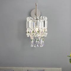 Wall Sconce Light Sleek Crystal Droplet Bedroom