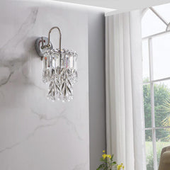 Wall Sconce Light Sleek Crystal Droplet Room