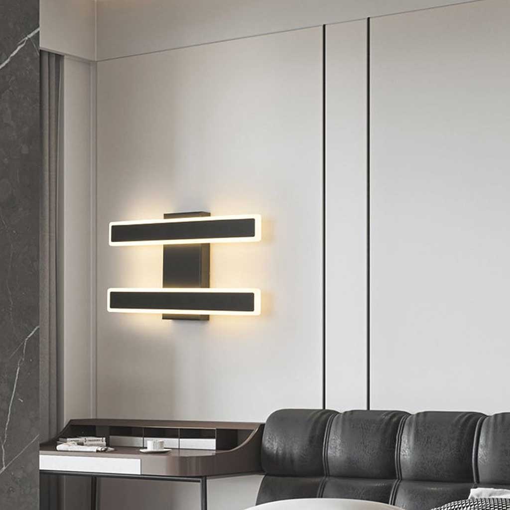 Wall Sconce Linear Double Light LED Bar Black Living Room