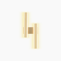 Wall Sconce Linear Double Light LED Bar Gold Left
