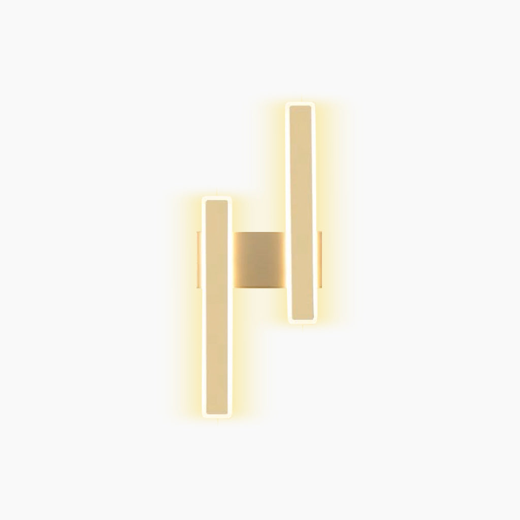 Wall Sconce Linear Double Light LED Bar Gold Right
