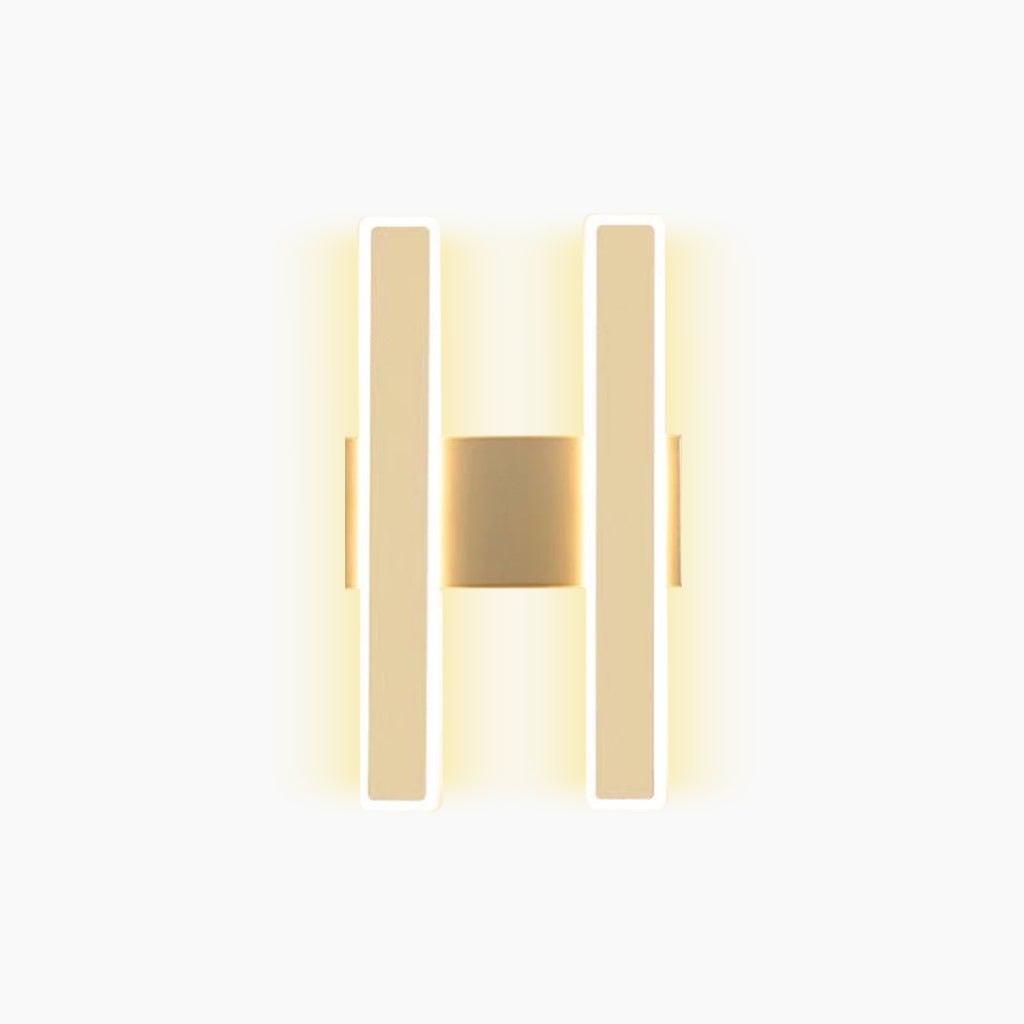 Wall Sconce Linear Double Light LED Bar Gold