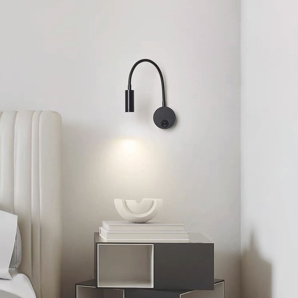 Wall Sconce Simple Rotating Metal Black Bedroom