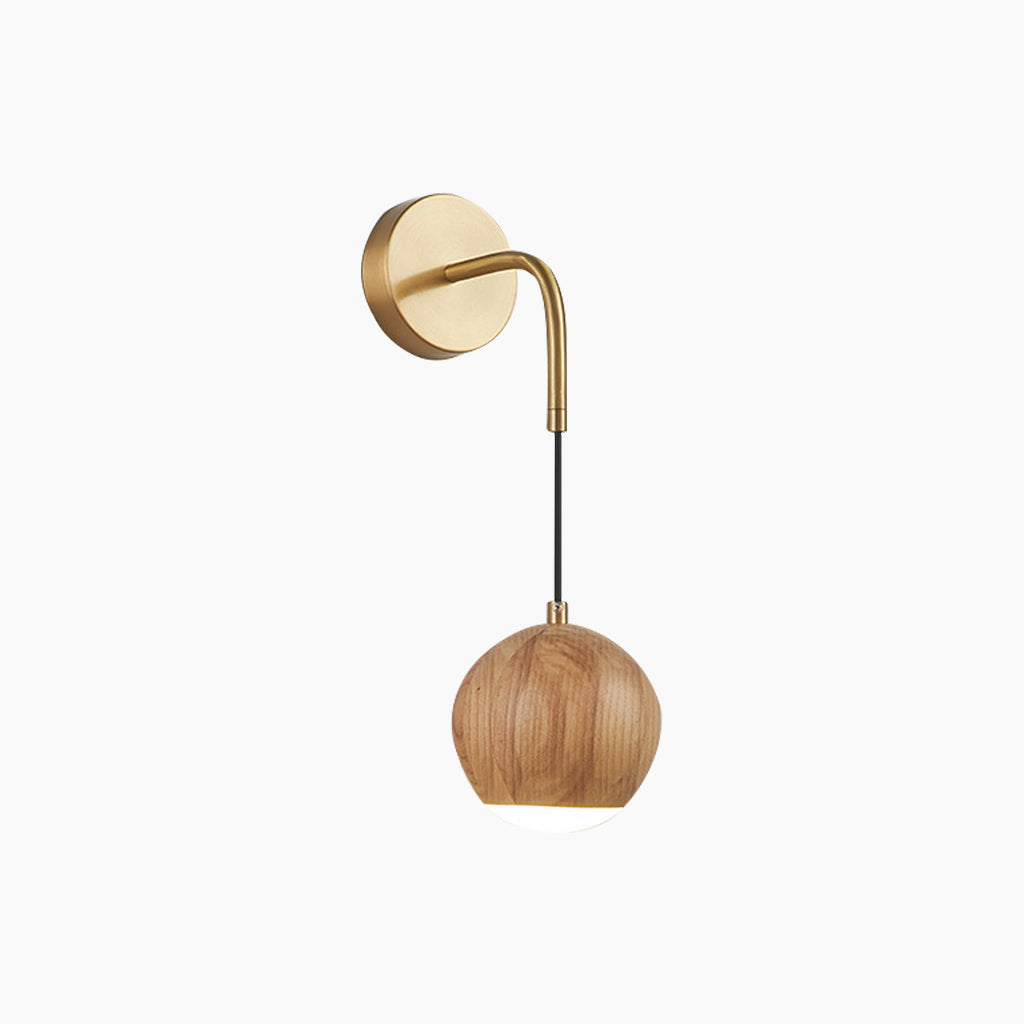 Wall Sconce Wooden Globe LED Hanging Log Color