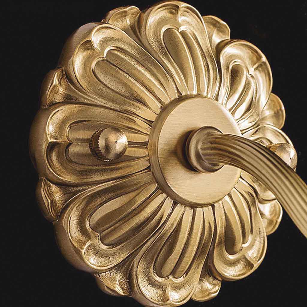 Wall Sconce Light Vintage Brass White Glass Flower Base