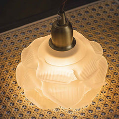 Wall Sconce Light Vintage Brass White Glass Flower Lampshade