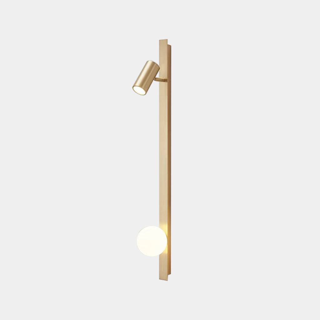 Wall Light Spotlight Unique Linear with Glass Ball Gold