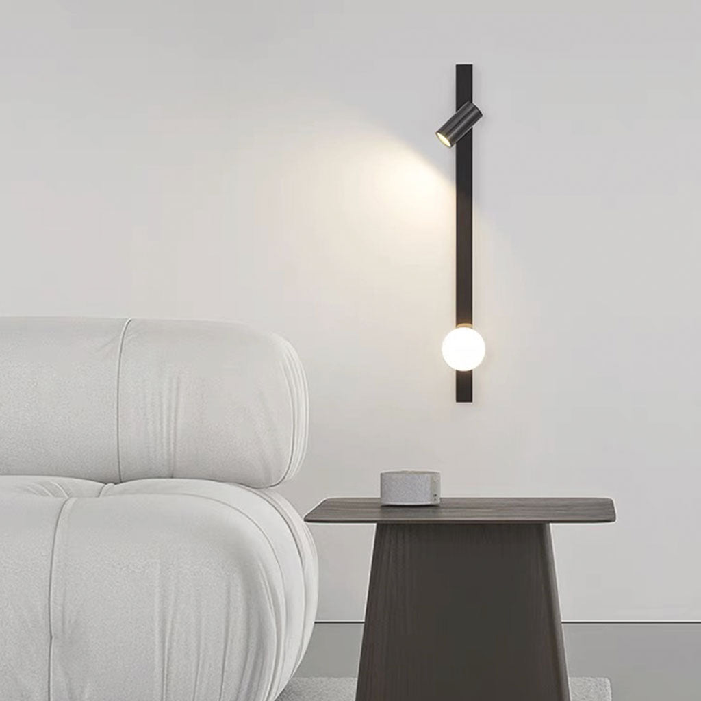 Wall Light Spotlight Unique Linear with Glass Ball Living Room