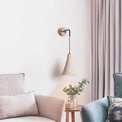 Wooden Cement Wall Lamp Nordic Living Room