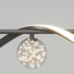 wave linear led chandelier glass ball